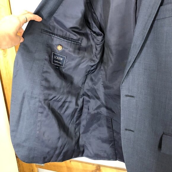 J. CREW FACTORY‎ 100% Worsted Wool Thompson Navy Suit Jacket Sz 38S - Picture 7 of 12